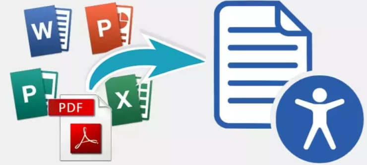 Infographic of the Microsoft app and PDF logos pointing to a document beside a body image.